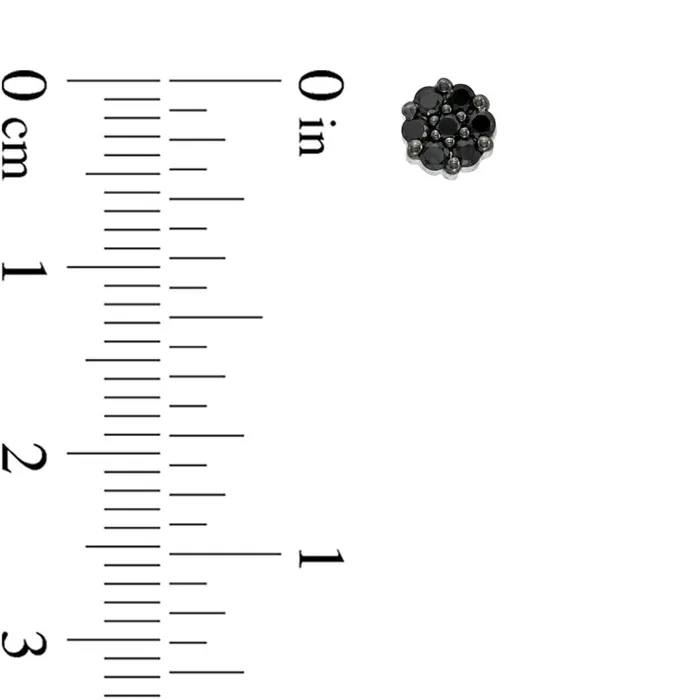 Earrings Goldia 025 CT TW Enhanced Black Diamond Flower Earrings in 10K White Gold Earrings Goldia 025 CT TW Enhanced Black Diamond Flower Earrings in 10K White Gold