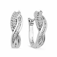 Earrings Goldia 05 CT TW Diamond Twist Hoop Earrings in Sterling Silver