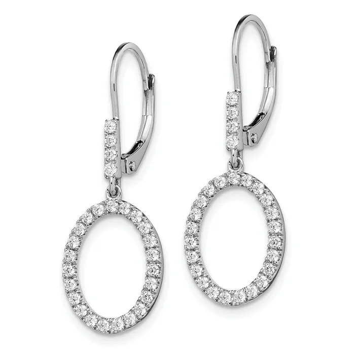 Earrings Goldia 14k White Gold 12 Ct Lab Grown Diamond VSSI G Dangle Oval Leverback Earrings