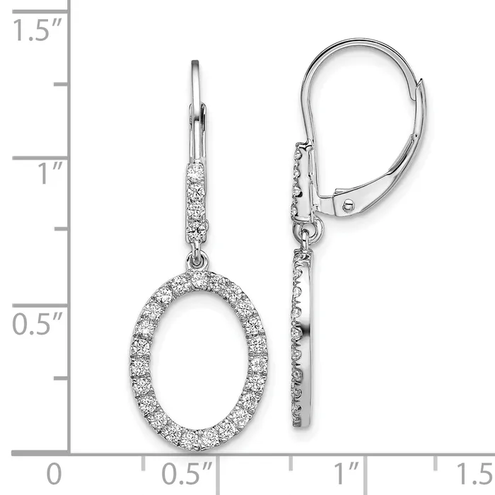 Earrings Goldia 14k White Gold 12 Ct Lab Grown Diamond VSSI G Dangle Oval Leverback Earrings