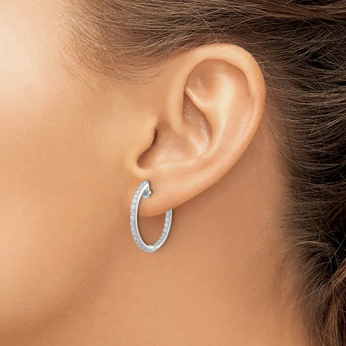 Earrings Goldia 14k White Gold 14kw Lab Grown Diamond VSSI G Hoop Earrings