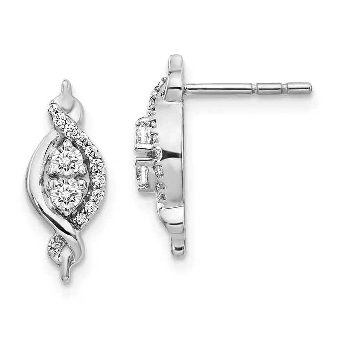 Earrings Goldia 14K White Gold Lab Grown VSSI G Diamond Fancy Earrings