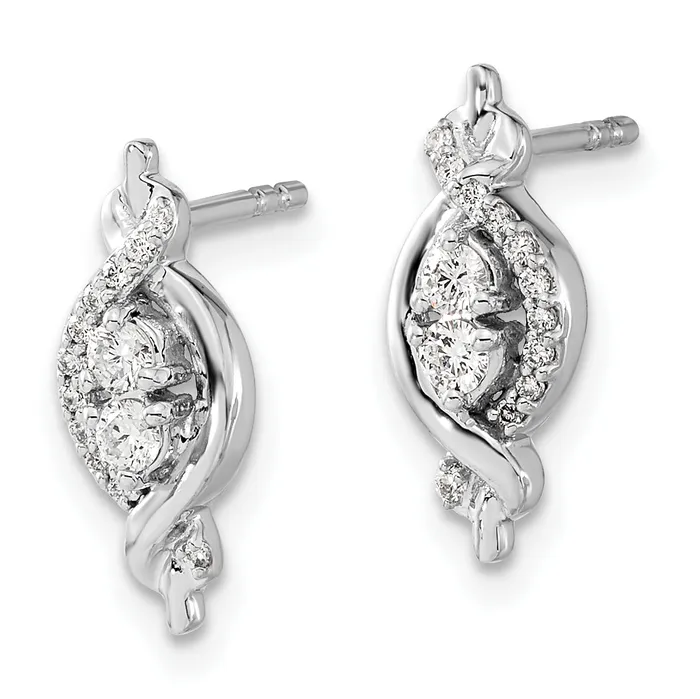 Earrings Goldia 14K White Gold Lab Grown VSSI G Diamond Fancy Earrings