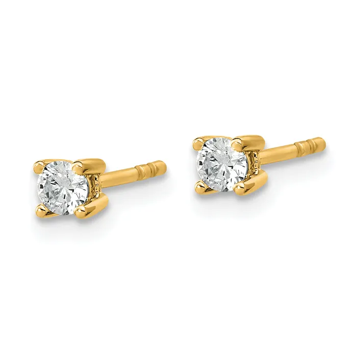 Earrings Goldia 14k Yellow Gold 15 ctw Certified Lab Grown Diamond VSSI G Round 4 Prong Heavy Wt Stud Earrings