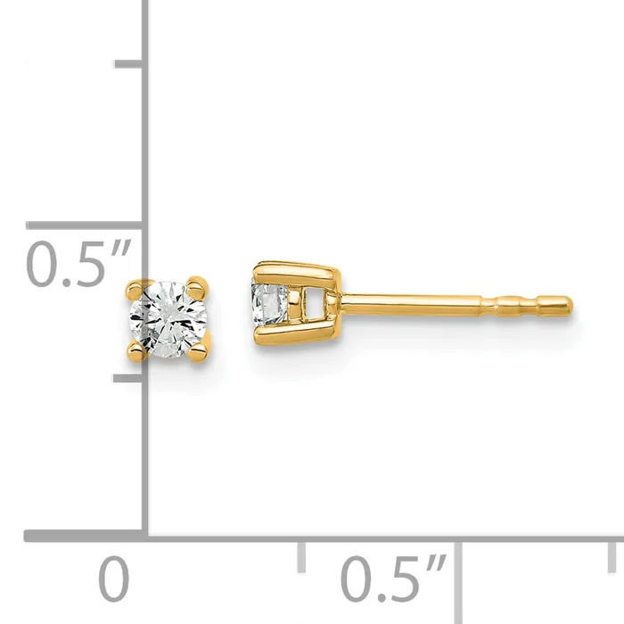 Earrings Goldia 14k Yellow Gold 15 ctw Certified Lab Grown Diamond VSSI G Round 4 Prong Heavy Wt Stud Earrings