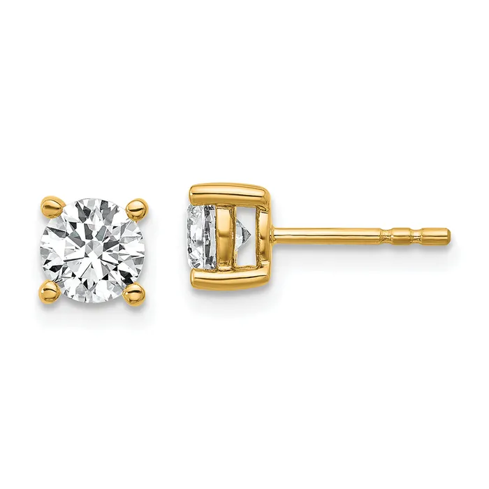 Earrings Goldia 14k Yellow Gold 1 ctw Certified Lab Grown Diamond VSSI G Round 4 Prong Heavy Wt Stud Earrings Earrings Goldia 14k Yellow Gold 1 ctw Certified Lab Grown Diamond VSSI G Round 4 Prong Heavy Wt Stud Earrings