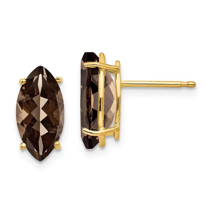 Earrings Goldia 14k Yellow Gold 10x5 Marquise Smok Yellow Gold Quartz Earring Earrings Goldia 14k Yellow Gold 10x5 Marquise Smok Yellow Gold Quartz Earring