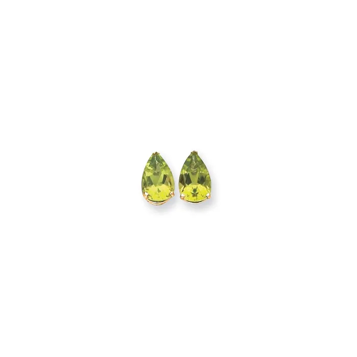 Earrings Goldia 14k Yellow Gold 12x8mm Pear Peridot Earrings