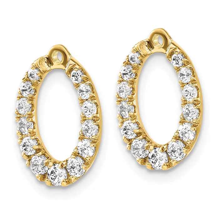 Earrings Goldia 14k Yellow Gold 58 Ct Lab Grown Diamond VSSI G Oval Earring Jackets