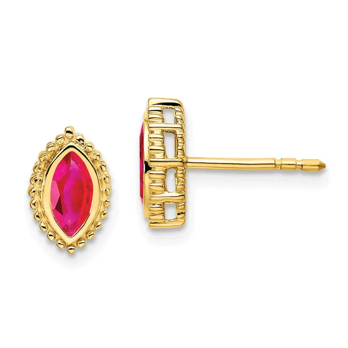 Earrings Goldia 14k Yellow Gold Marquise Ruby Post Earrings