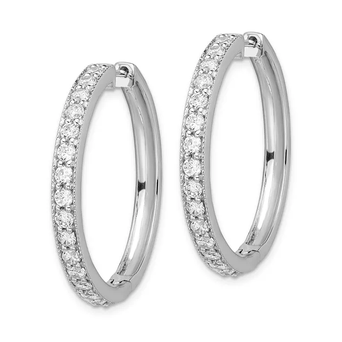 Earrings Goldia 14k Yellow Gold Real Diamond Milgrain Hoop Earrings