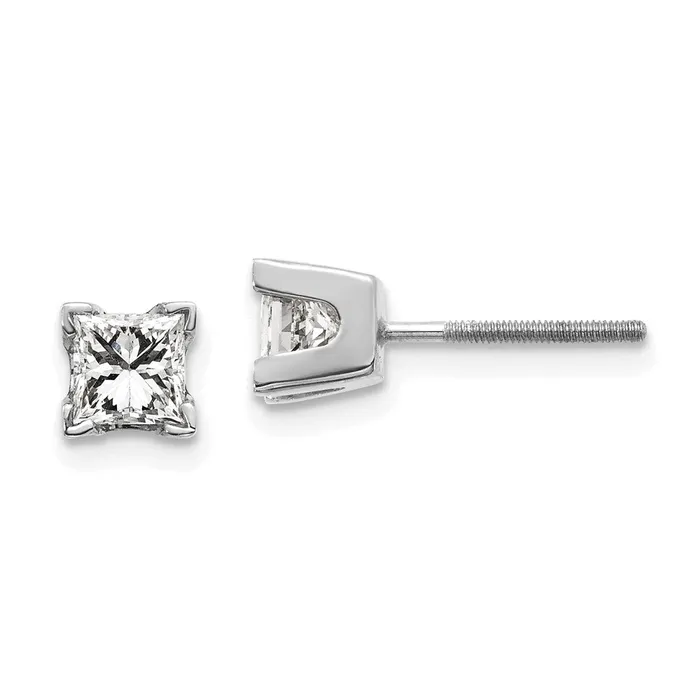 Earrings goldiaca 14k White Gold AAA Quality Complete Princess Cut Diamond Earring Earrings goldiaca 14k White Gold AAA Quality Complete Princess Cut Diamond Earring