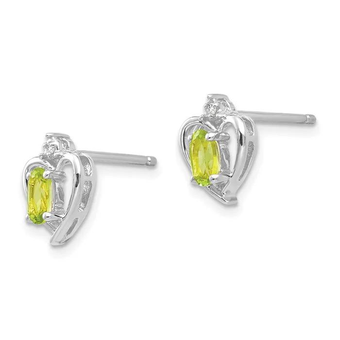 Earrings goldiaca 14k White Gold Peridot Diamond Earring