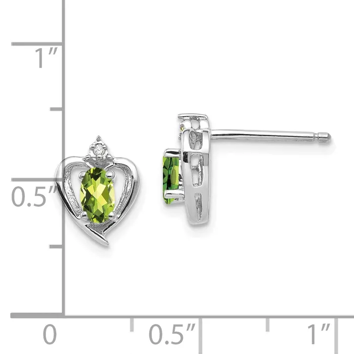 Earrings goldiaca 14k White Gold Peridot Diamond Earring