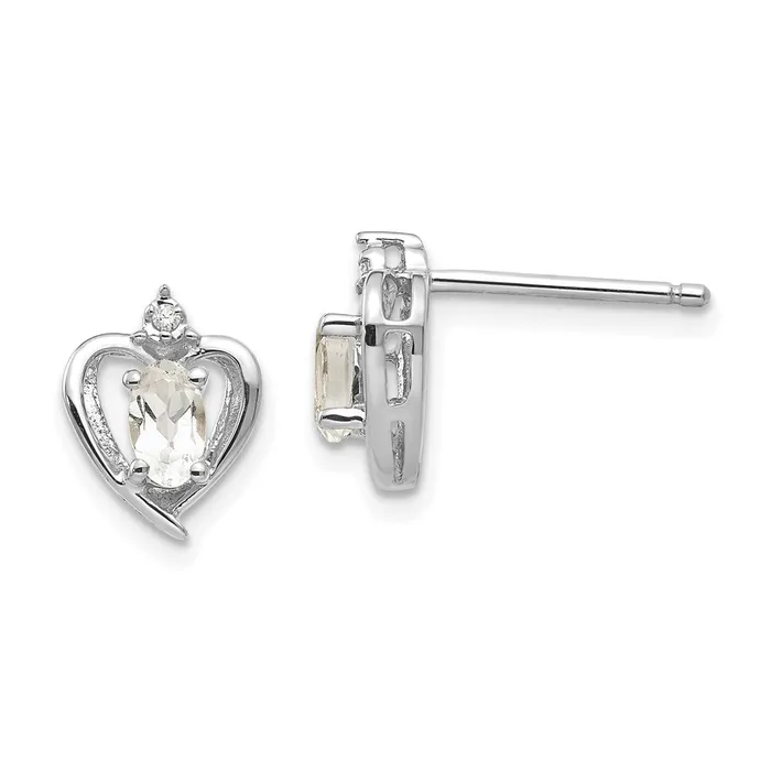 Earrings goldiaca 14k White Gold White Topaz Diamond Earring