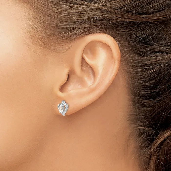Earrings goldiaca 14k White Gold White Topaz Diamond Earring
