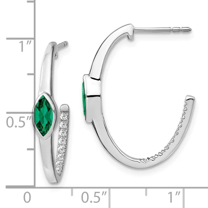 Earrings Goldia Solid 14k White Gold Marquise Created Simulated Emerald SimulatedSimulated CZ Jhoop Earrings Earrings Goldia Solid 14k White Gold Marquise Created Simulated Emerald SimulatedSimulated CZ Jhoop Earrings