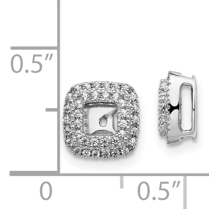 Earrings Goldia Solid 14k White Gold Simulated CZ Square Earring JacKets