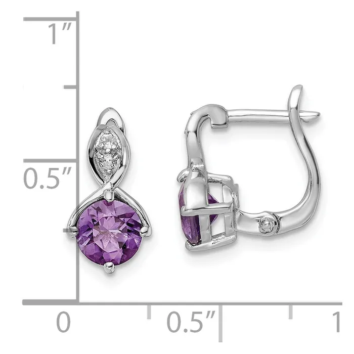 Earrings Goldia SS Rhodplated 148tw AmethystWhite Topaz Hinged Earrings
