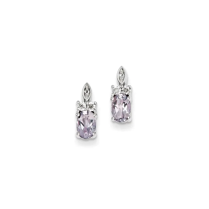 Earrings Goldia Sterling Silver Diamond u0026 Pink Quartz Earrings