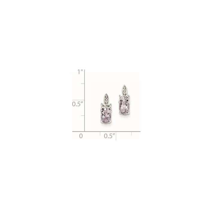 Earrings Goldia Sterling Silver Diamond u0026 Pink Quartz Earrings