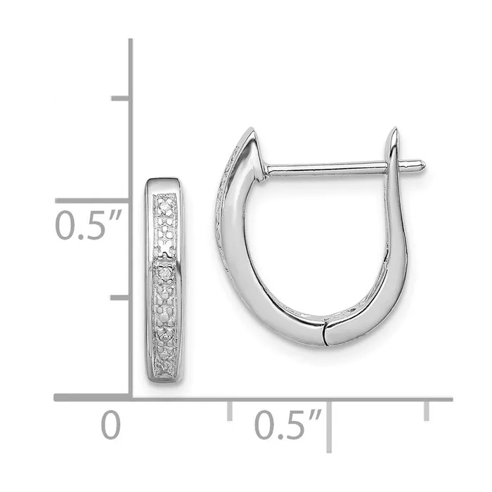Earrings Goldia Sterling Silver Rhodium Diamond Hinged Hoop Earrings