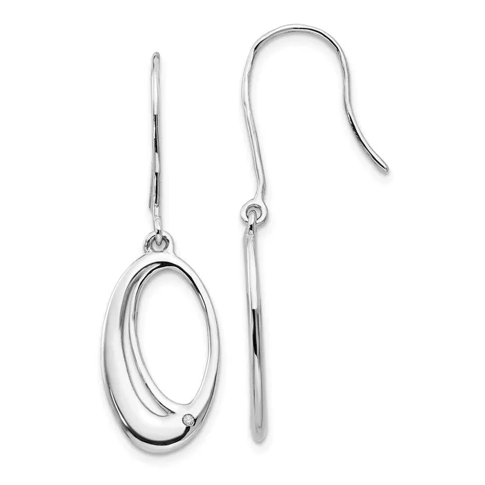 Earrings Goldia White Ice Sterling Silver Rhodiumplated Open Oval Diamond Shepherd Hook Dangle Earrings Earrings Goldia White Ice Sterling Silver Rhodiumplated Open Oval Diamond Shepherd Hook Dangle Earrings