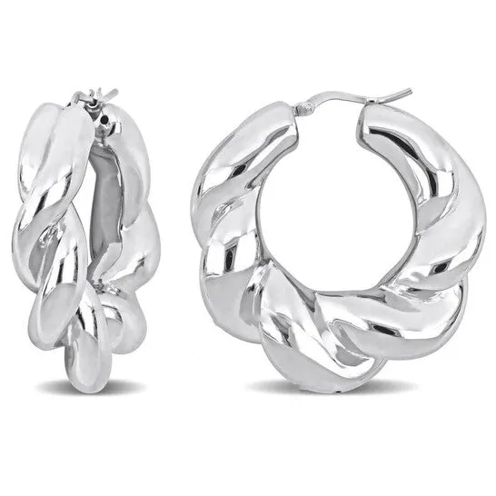 Earrings JMS always Original AMOUR 39 Mm Twisted Hoop Earrings In Sterling Silver