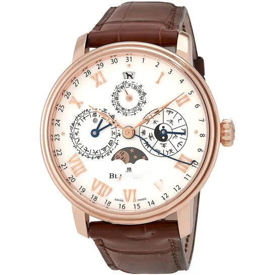 Earrings JMS always Original Blancpain Villeret Perpetual Calendar Moonphase Traditionnel Chinese Calendar 18K Rose Gold Automatic Mens Watch 0888363155B