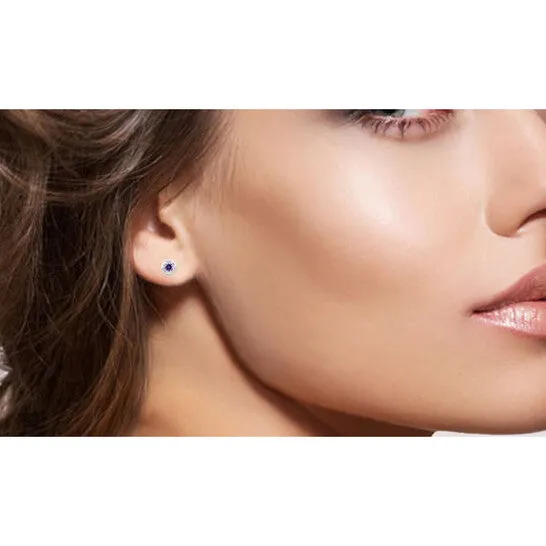 Earrings JMS always Original DiamondMuse Created Amethyst and White Sapphire Gemstone Sterling Silver Six Prong Stud Earrings for Women Earrings JMS always Original DiamondMuse Created Amethyst and White Sapphire Gemstone Sterling Silver Six Prong Stud Earrings for Women