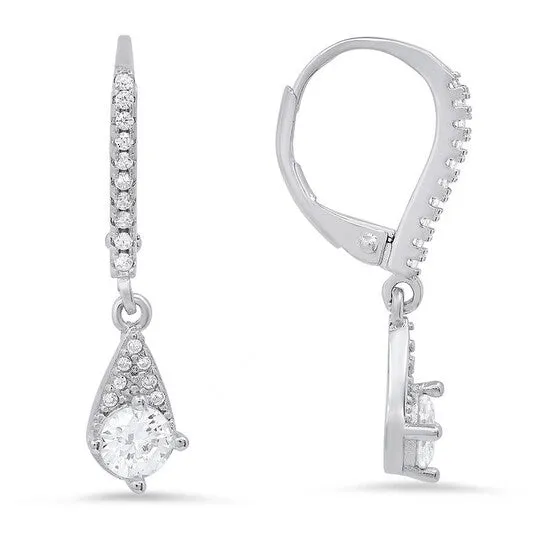 Earrings JMS always Original Kylie Harper Sterling Silver Petite Roundcut Cubic Zirconia CZ Leverback Earrings Earrings JMS always Original Kylie Harper Sterling Silver Petite Roundcut Cubic Zirconia CZ Leverback Earrings