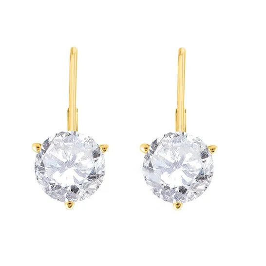 Earrings JMS always Original Maulijewels 025 Carat Round Diamond Three Prong Set Martini Leverback Earrings For Women In 14K Solid Yellow Gold Earrings JMS always Original Maulijewels 025 Carat Round Diamond Three Prong Set Martini Leverback Earrings For Women In 14K Solid Yellow Gold