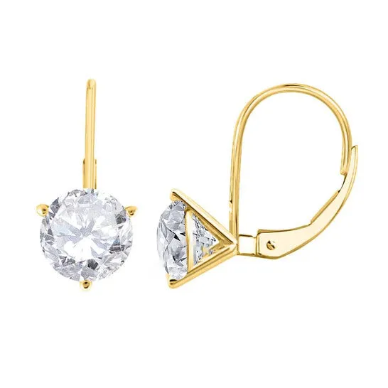 Earrings JMS always Original Maulijewels 025 Carat Round Diamond Three Prong Set Martini Leverback Earrings For Women In 14K Solid Yellow Gold Earrings JMS always Original Maulijewels 025 Carat Round Diamond Three Prong Set Martini Leverback Earrings For Women In 14K Solid Yellow Gold