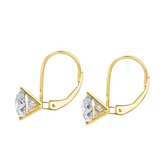 Earrings JMS always Original Maulijewels 025 Carat Round Diamond Three Prong Set Martini Leverback Earrings For Women In 14K Solid Yellow Gold Earrings JMS always Original Maulijewels 025 Carat Round Diamond Three Prong Set Martini Leverback Earrings For Women In 14K Solid Yellow Gold