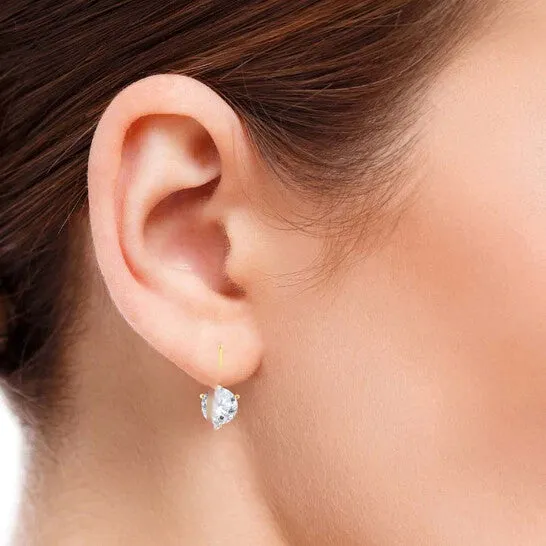 Earrings JMS always Original Maulijewels 025 Carat Round Diamond Three Prong Set Martini Leverback Earrings For Women In 14K Solid Yellow Gold Earrings JMS always Original Maulijewels 025 Carat Round Diamond Three Prong Set Martini Leverback Earrings For Women In 14K Solid Yellow Gold