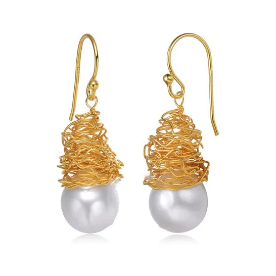 Earrings JMS always Original Megan Walford 925 Sterling Silver Gold Plated Freshwater Drop Pearl Hook Earrings Earrings JMS always Original Megan Walford 925 Sterling Silver Gold Plated Freshwater Drop Pearl Hook Earrings