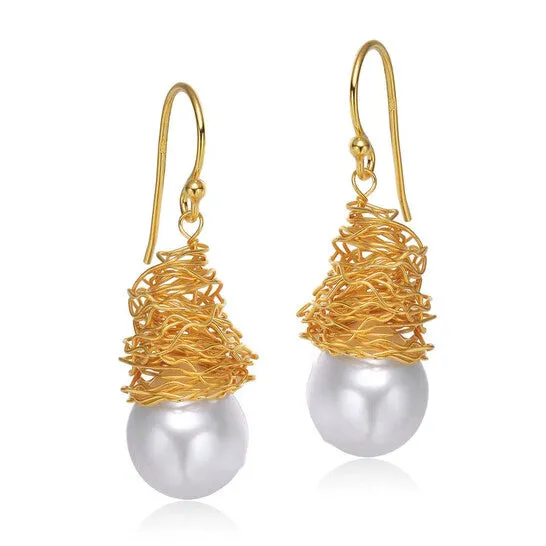Earrings JMS always Original Megan Walford 925 Sterling Silver Gold Plated Freshwater Drop Pearl Hook Earrings Earrings JMS always Original Megan Walford 925 Sterling Silver Gold Plated Freshwater Drop Pearl Hook Earrings