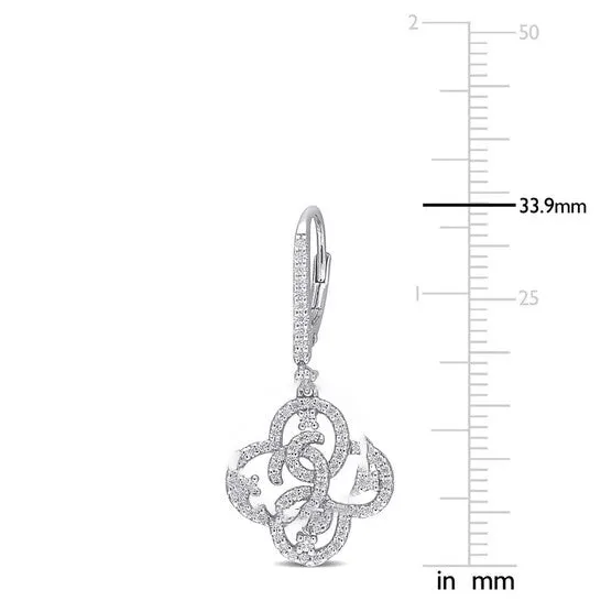 Earrings Original AMOUR 1 CT DEW Created Moissanite Floral Leverback Earrings In Sterling Silver JMS always Earrings Original AMOUR 1 CT DEW Created Moissanite Floral Leverback Earrings In Sterling Silver JMS always