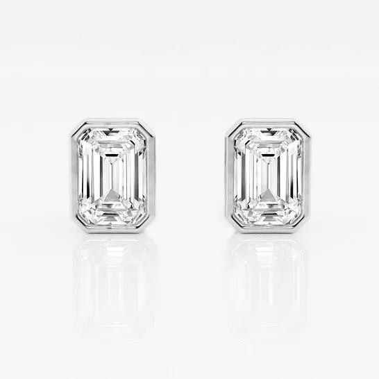Earrings Original Brilliant Diamond 14KT White Gold 3 cttw EmeraldCut Lab Grown Diamond Bezel Set Solitaire Stud Earrings for Women FGVSSI JMS always Earrings Original Brilliant Diamond 14KT White Gold 3 cttw EmeraldCut Lab Grown Diamond Bezel Set Solitaire Stud Earrings for Women FGVSSI JMS always