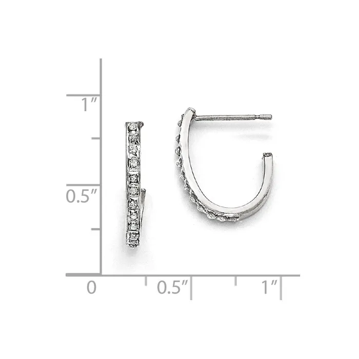 Earrings Sterling Silver Diamond Mystique Round Post Hoop Earrings Goldia