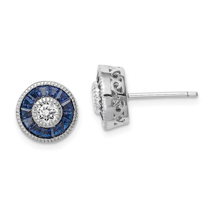 Earrings Sterling Silver Rhodiumplated Synthetic Blue Spinel and CZ Earrings Goldia Earrings Sterling Silver Rhodiumplated Synthetic Blue Spinel and CZ Earrings Goldia