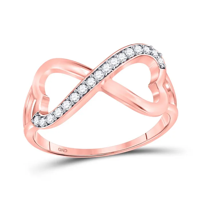 gndatlanta 10k Rose Gold Round Diamond Heart Infinity Ring 16 Cttw Rings gndatlanta 10k Rose Gold Round Diamond Heart Infinity Ring 16 Cttw Rings