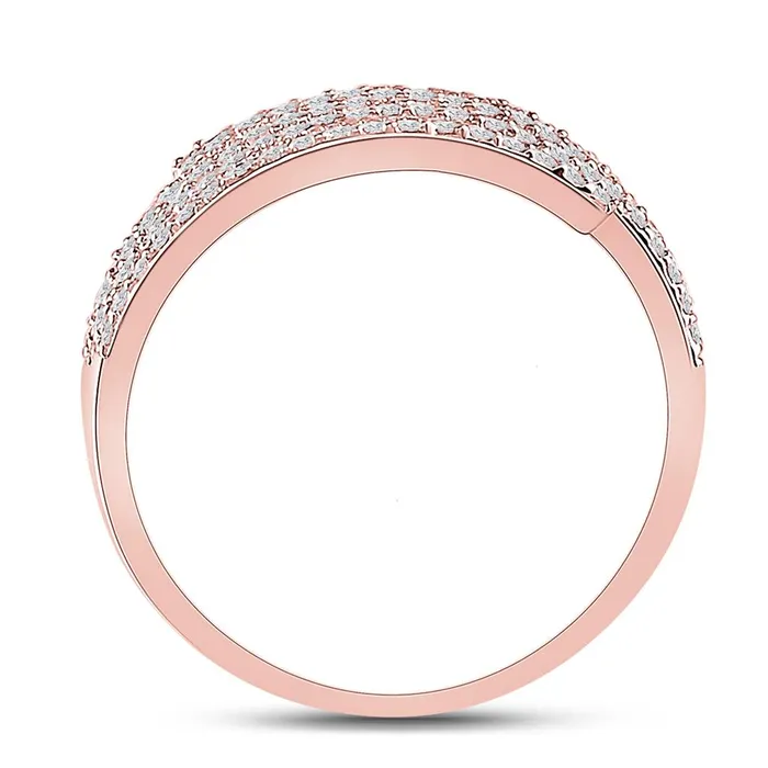 gndatlanta 14k Rose Gold Round Diamond RightHand Fashion Ring 58 Cttw Rings