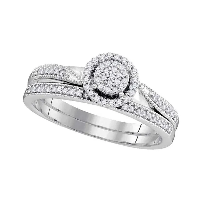 gndatlanta 14k White Gold Round Diamond Bridal Wedding Ring Set 15 Cttw Rings gndatlanta 14k White Gold Round Diamond Bridal Wedding Ring Set 15 Cttw Rings