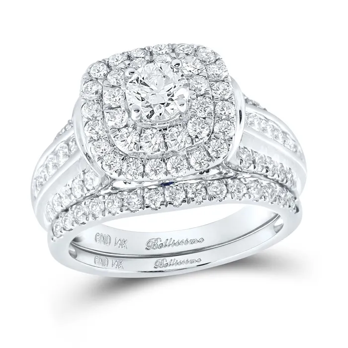 gndatlanta 14k White Gold Round Diamond Bridal Wedding Ring Set 2 Cttw Certified Rings gndatlanta 14k White Gold Round Diamond Bridal Wedding Ring Set 2 Cttw Certified Rings