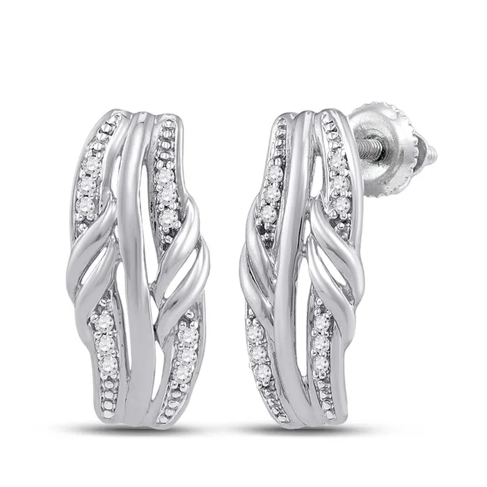 gndatlanta 14k White Gold Round Diamond Fashion Earrings 112 Cttw Earrings