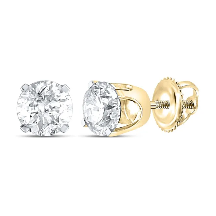 gndatlanta 14k Yellow Gold Round Diamond Excellent Solitaire Earrings 38 Cttw Certified Earrings gndatlanta 14k Yellow Gold Round Diamond Excellent Solitaire Earrings 38 Cttw Certified Earrings
