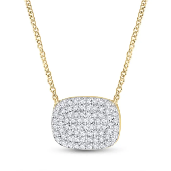 gndatlanta Necklaces 10k Yellow Gold Round Diamond Fashion Necklace 15 Cttw