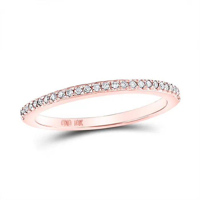 gndatlanta Rings 10k Rose Gold Round Diamond Single Row Stackable Band Ring 18 Cttw gndatlanta Rings 10k Rose Gold Round Diamond Single Row Stackable Band Ring 18 Cttw