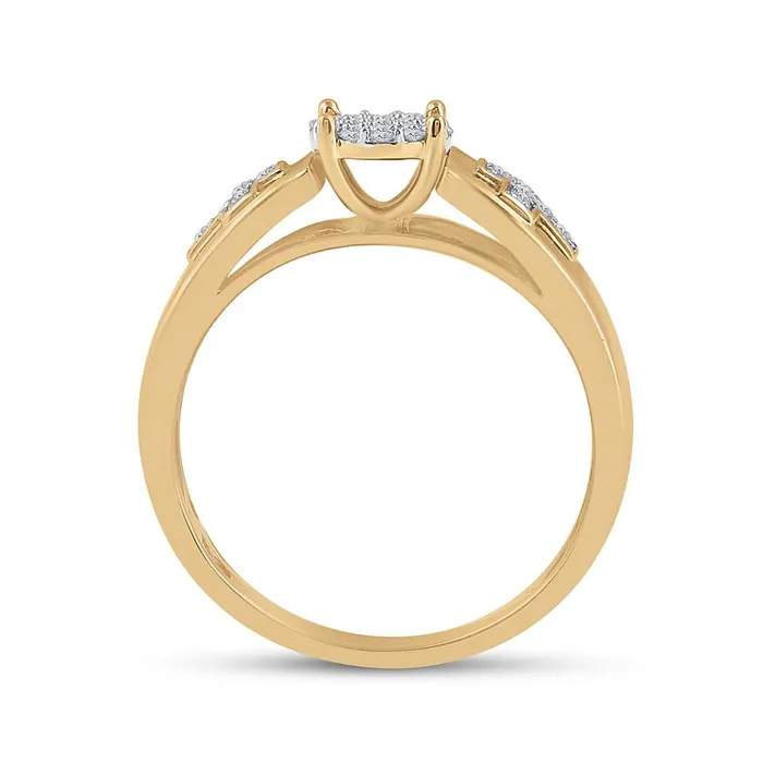 gndatlanta Rings 10k Yellow Gold Diamond Cluster Cross Bridal Wedding Ring Set 14 Cttw